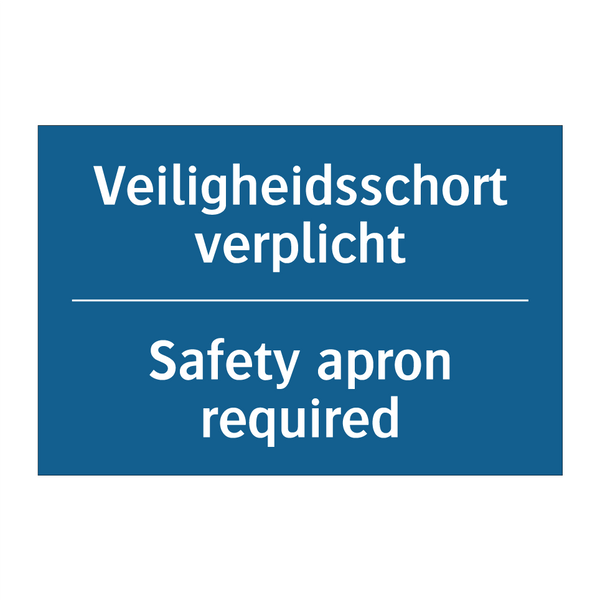 Veiligheidsschort verplicht - Safety apron required