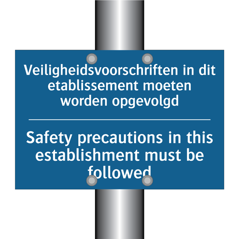 Veiligheidsvoorschriften in dit /.../ - Safety precautions in this establishment /.../