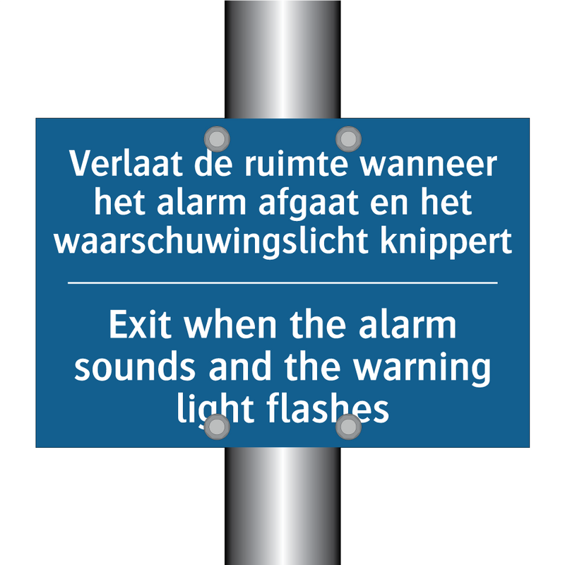 Verlaat de ruimte wanneer het /.../ - Exit when the alarm sounds and /.../