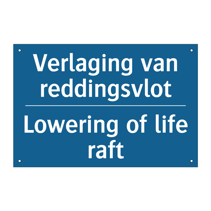 Verlaging van reddingsvlot - Lowering of life raft