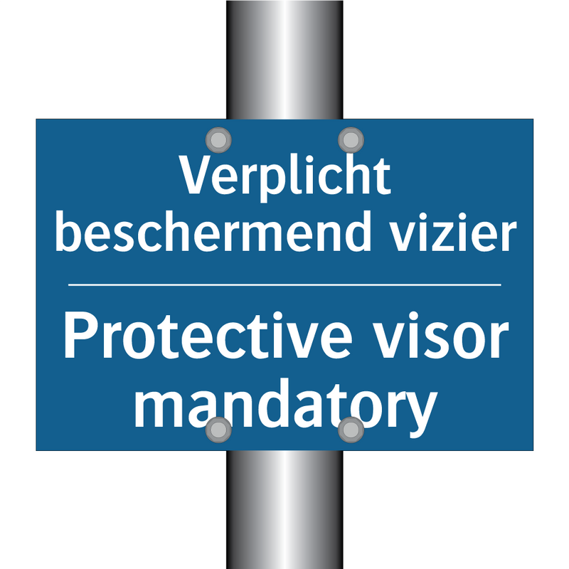 Verplicht beschermend vizier - Protective visor mandatory