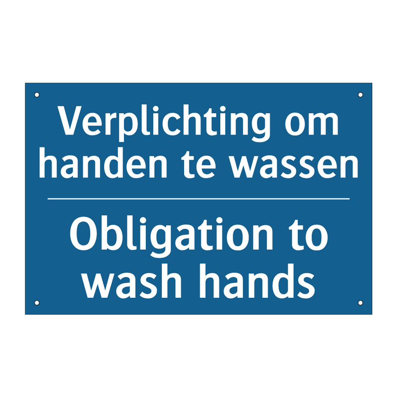 Verplichting om handen te wassen /.../ - Obligation to wash hands