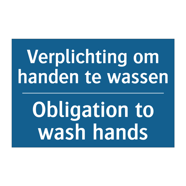 Verplichting om handen te wassen /.../ - Obligation to wash hands