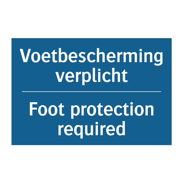 Voetbescherming verplicht - Foot protection required