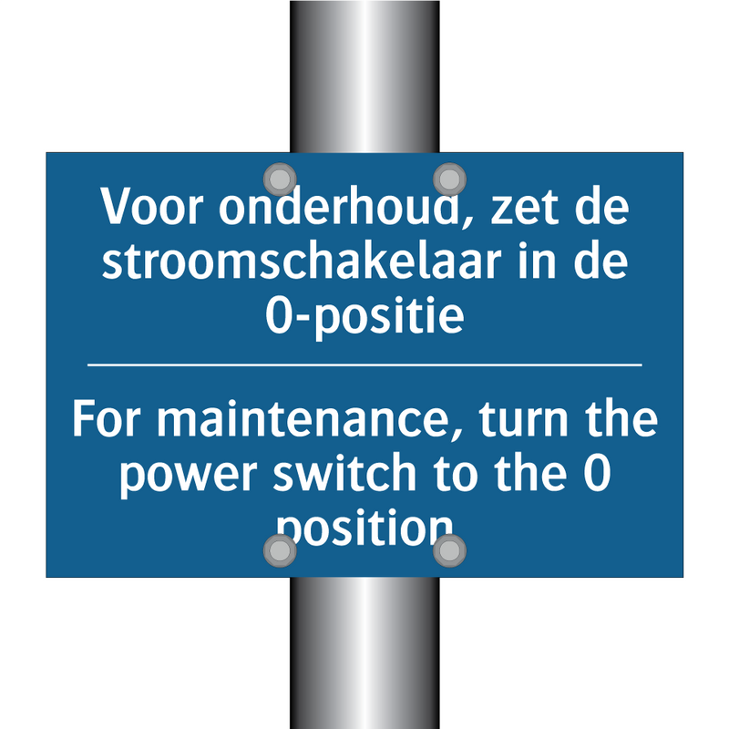 Voor onderhoud, zet de stroomschakelaar /.../ - For maintenance, turn the power /.../