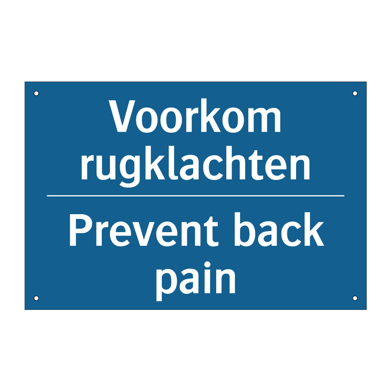 Voorkom rugklachten - Prevent back pain & Voorkom rugklachten - Prevent back pain