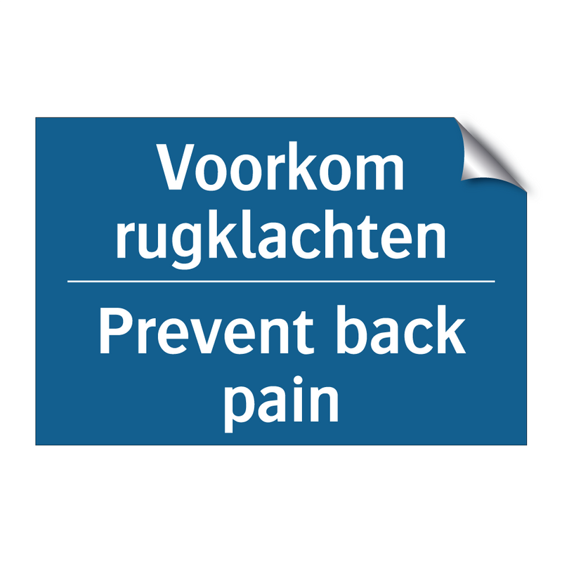 Voorkom rugklachten - Prevent back pain & Voorkom rugklachten - Prevent back pain