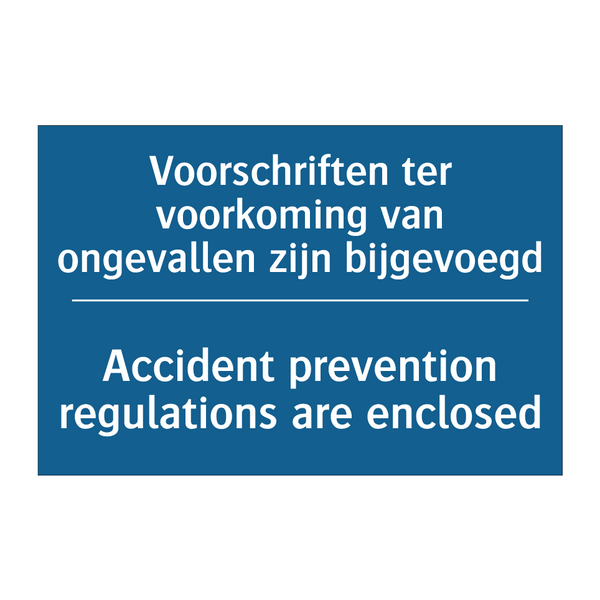 Voorschriften ter voorkoming van /.../ - Accident prevention regulations /.../