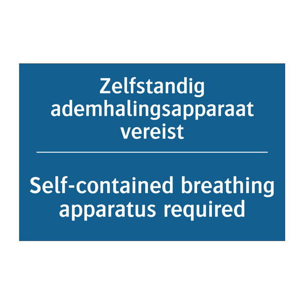 Zelfstandig ademhalingsapparaat /.../ - Self-contained breathing apparatus /.../