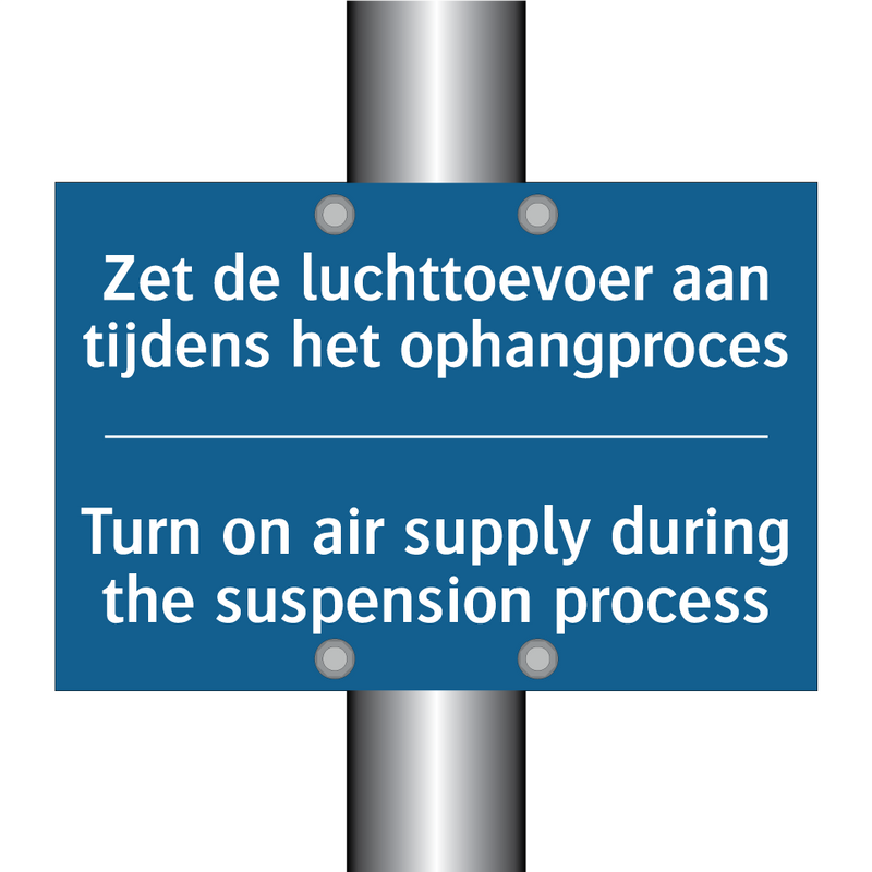 Zet de luchttoevoer aan tijdens /.../ - Turn on air supply during the /.../