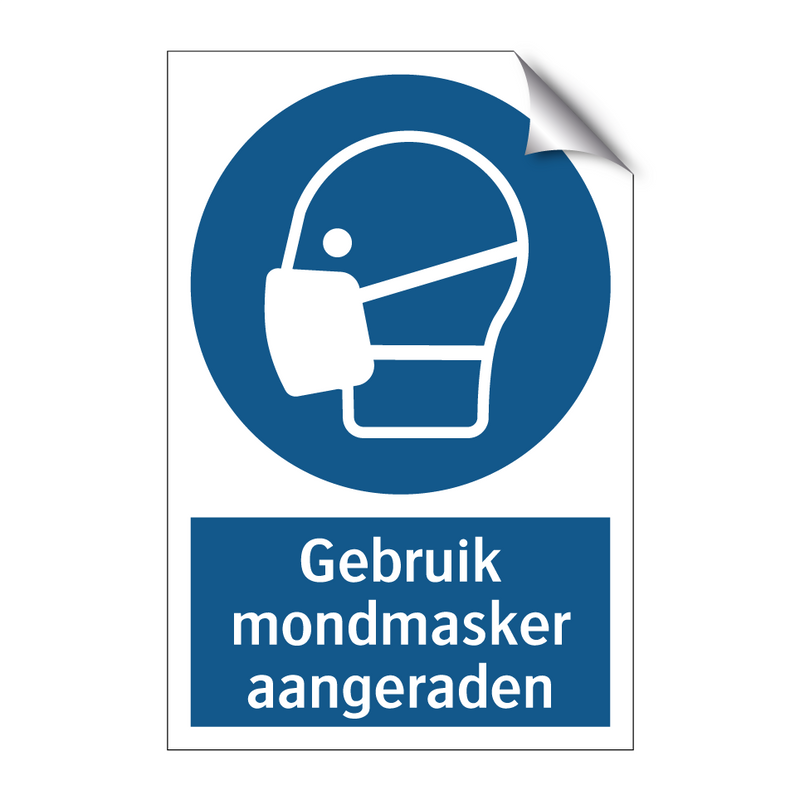 Gebruik mondmasker aangeraden & Gebruik mondmasker aangeraden & Gebruik mondmasker aangeraden