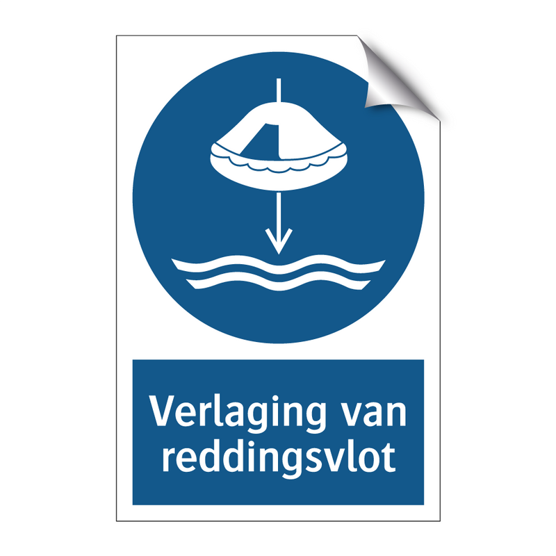 Verlaging van reddingsvlot & Verlaging van reddingsvlot & Verlaging van reddingsvlot