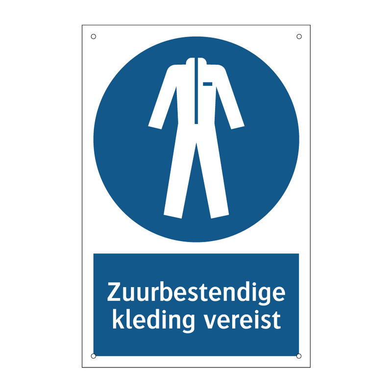 Zuurbestendige kleding vereist & Zuurbestendige kleding vereist & Zuurbestendige kleding vereist