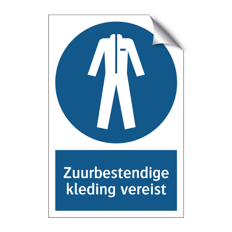 Zuurbestendige kleding vereist & Zuurbestendige kleding vereist & Zuurbestendige kleding vereist