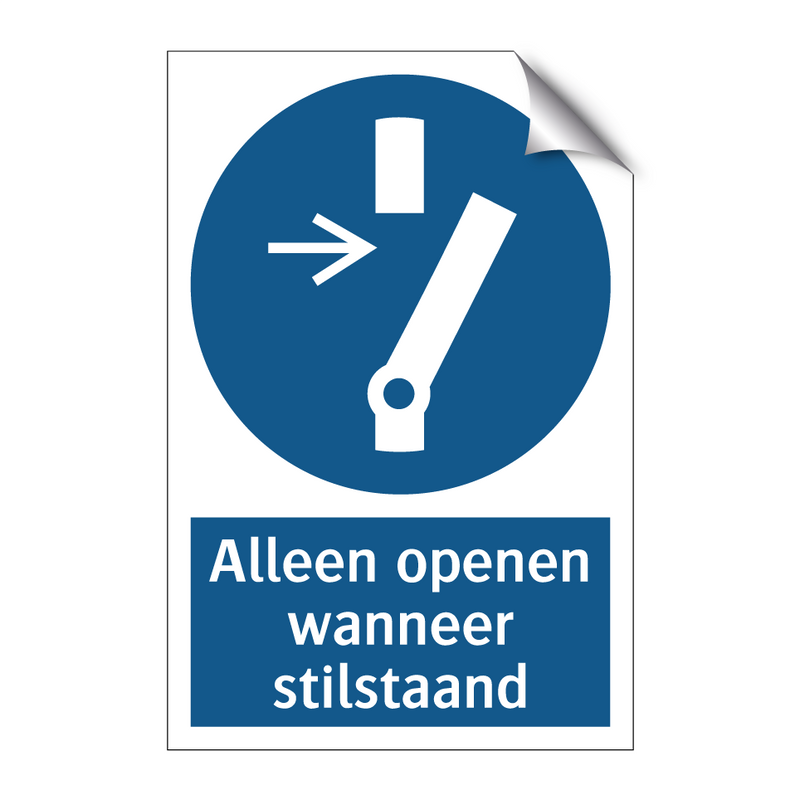 Alleen openen wanneer stilstaand & Alleen openen wanneer stilstaand