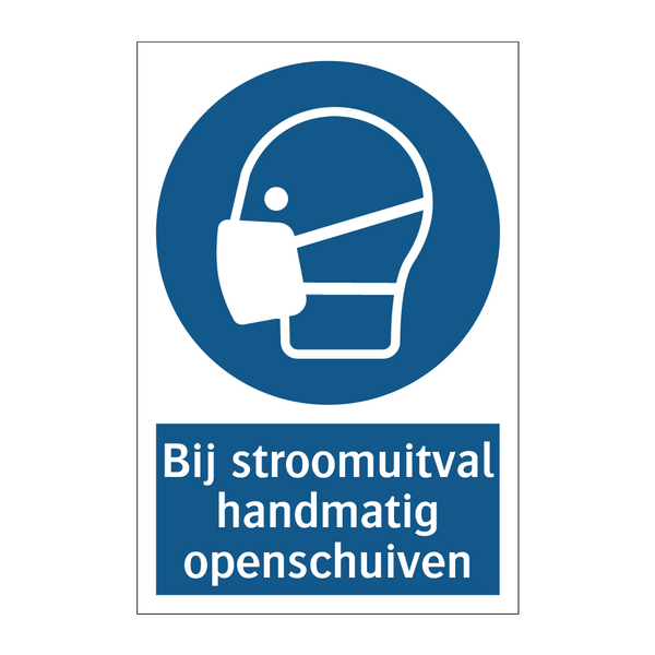 Bij stroomuitval handmatig openschuiven & Bij stroomuitval handmatig openschuiven