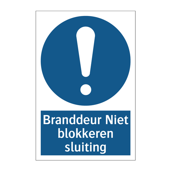 Branddeur Niet blokkeren sluiting & Branddeur Niet blokkeren sluiting