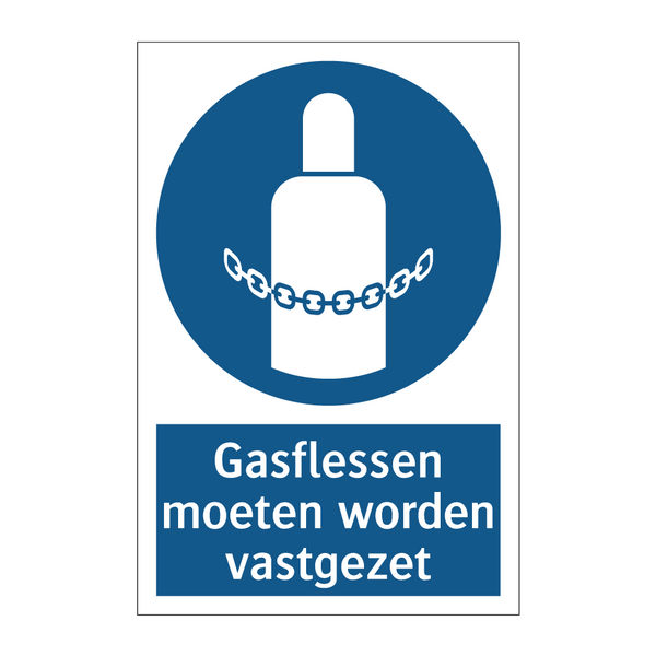 Gasflessen moeten worden vastgezet & Gasflessen moeten worden vastgezet