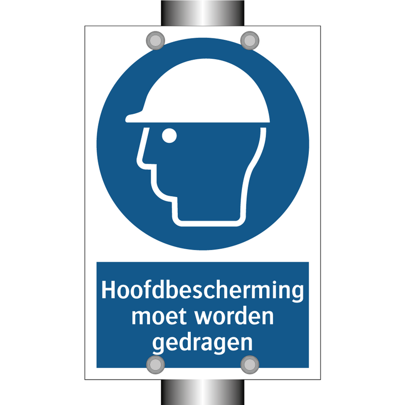 Hoofdbescherming moet worden gedragen & Hoofdbescherming moet worden gedragen