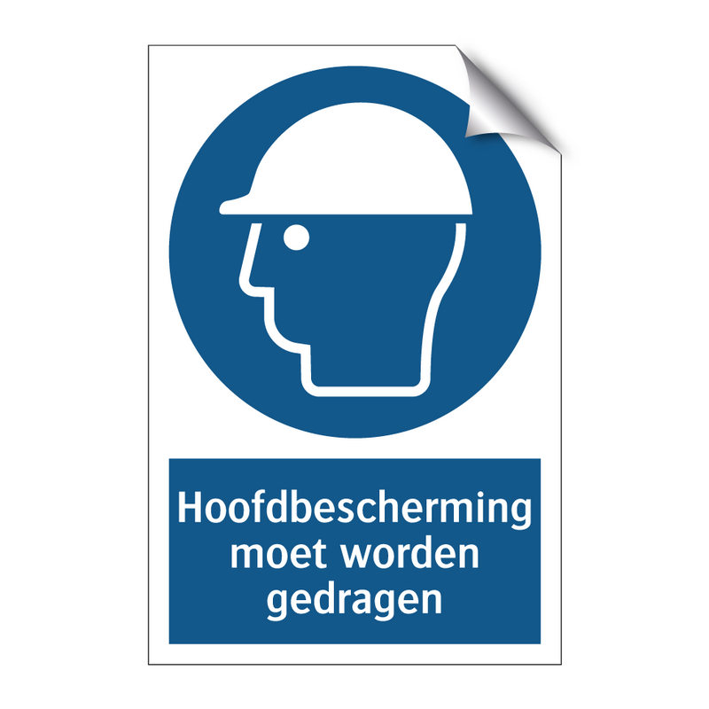 Hoofdbescherming moet worden gedragen & Hoofdbescherming moet worden gedragen