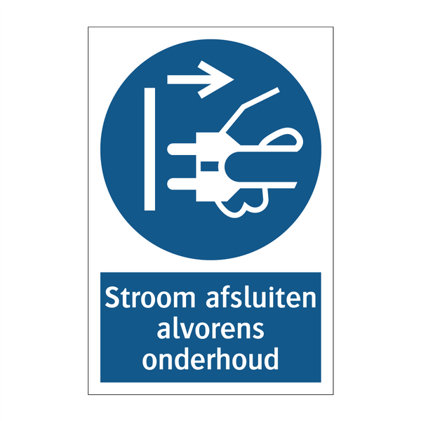 Stroom afsluiten alvorens onderhoud & Stroom afsluiten alvorens onderhoud