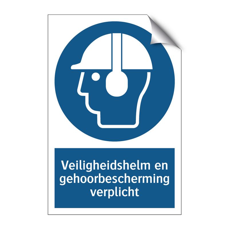 Veiligheidshelm en gehoorbescherming verplicht & Veiligheidshelm en gehoorbescherming verplicht