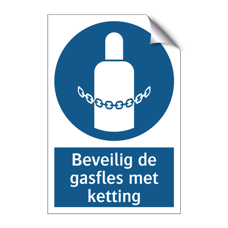 Beveilig de gasfles met ketting & Beveilig de gasfles met ketting & Beveilig de gasfles met ketting