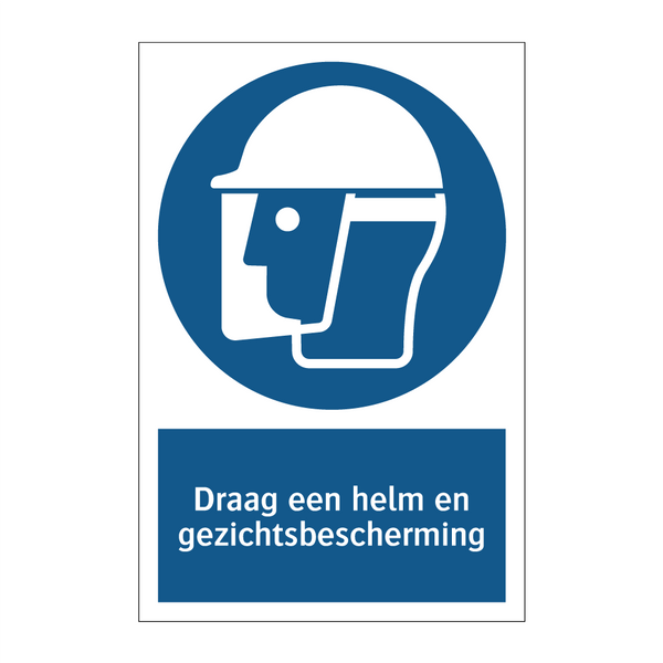 Draag een helm en gezichtsbescherming & Draag een helm en gezichtsbescherming