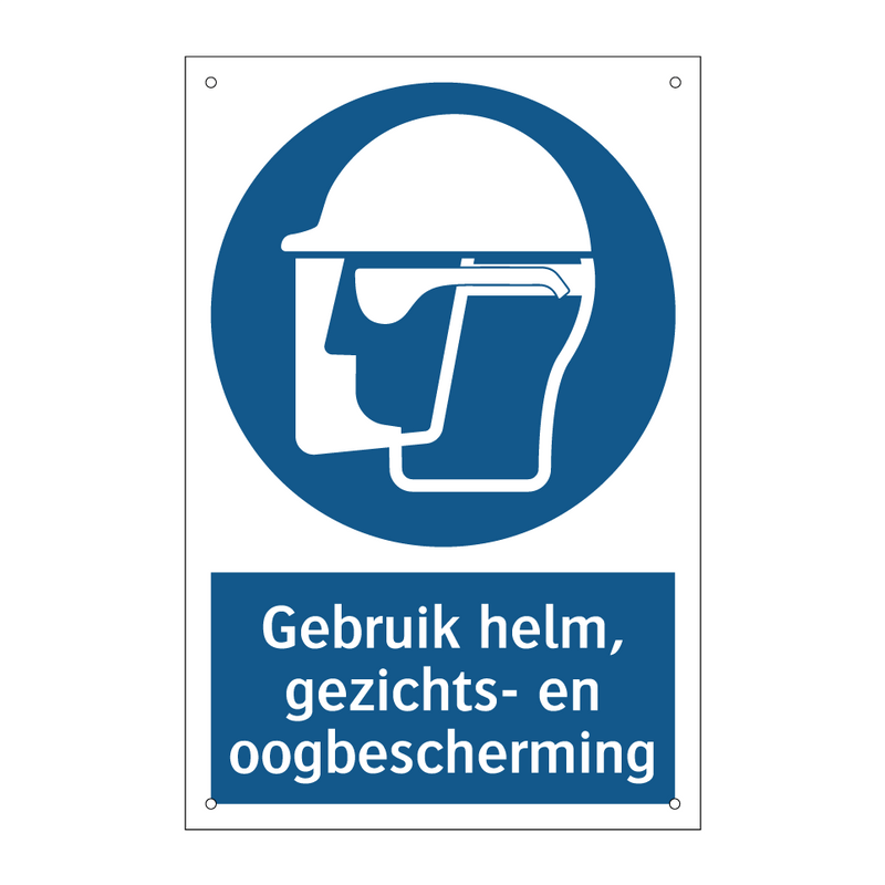 Gebruik helm, gezichts- en oogbescherming & Gebruik helm, gezichts- en oogbescherming