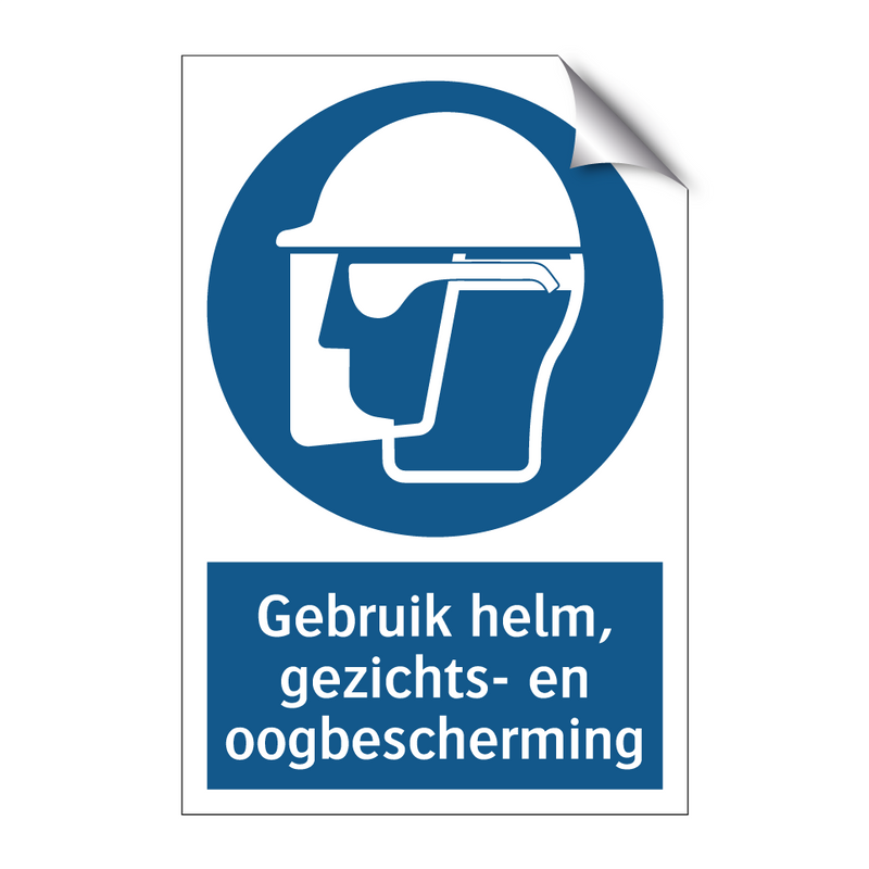 Gebruik helm, gezichts- en oogbescherming & Gebruik helm, gezichts- en oogbescherming