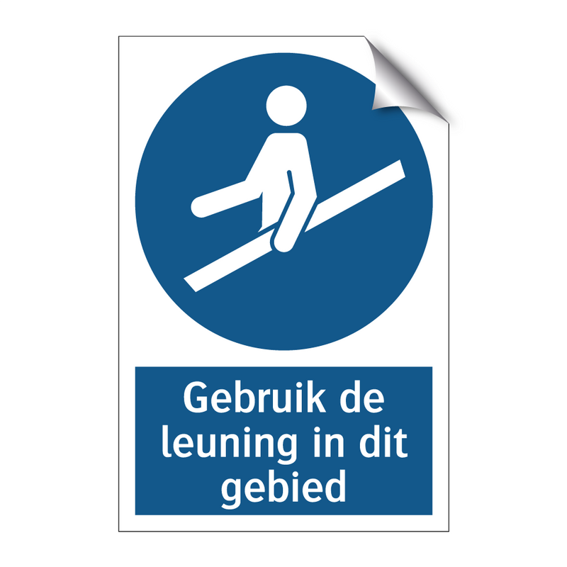 Gebruik de leuning in dit gebied & Gebruik de leuning in dit gebied