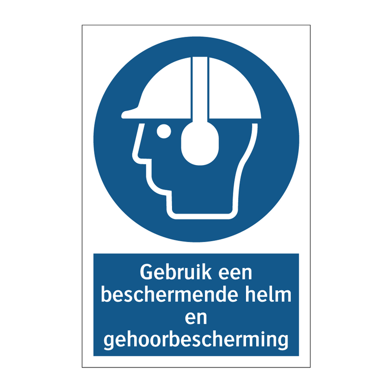 Gebruik een beschermende helm en gehoorbescherming