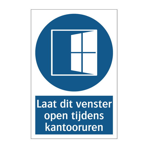 Laat dit venster open tijdens kantooruren & Laat dit venster open tijdens kantooruren