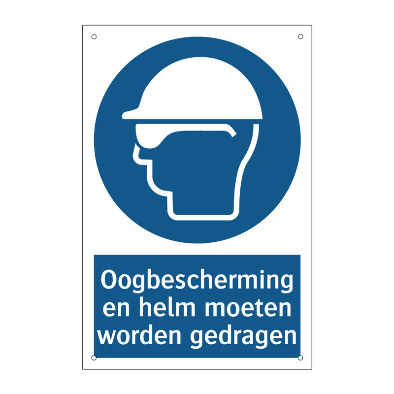 Oogbescherming en helm moeten worden gedragen & Oogbescherming en helm moeten worden gedragen