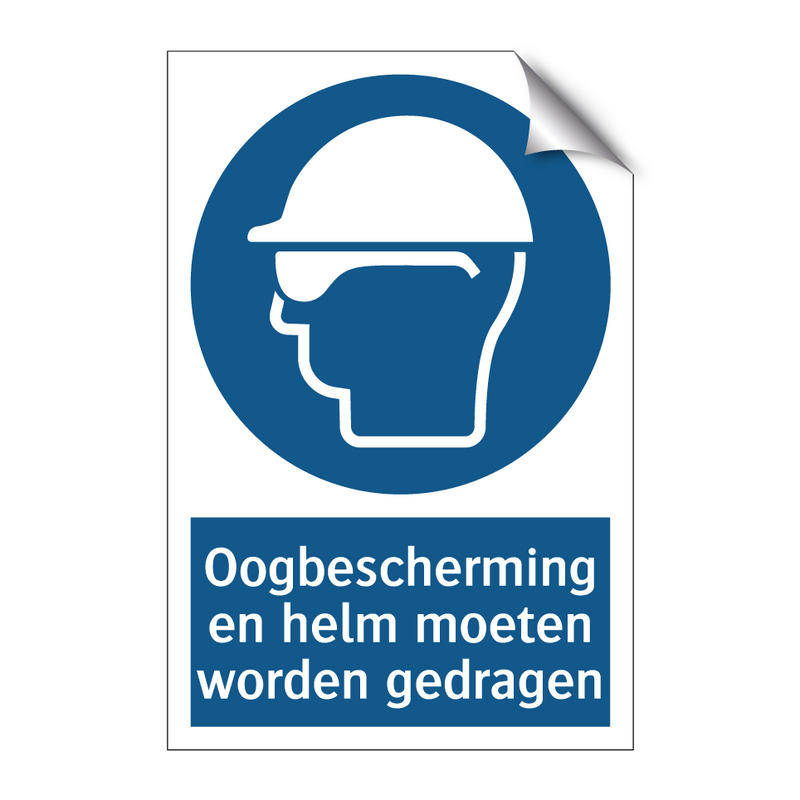 Oogbescherming en helm moeten worden gedragen & Oogbescherming en helm moeten worden gedragen