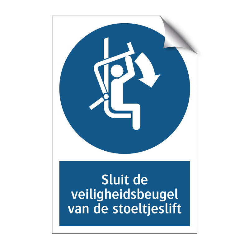 Sluit de veiligheidsbeugel van de stoeltjeslift & Sluit de veiligheidsbeugel van de stoeltjeslift