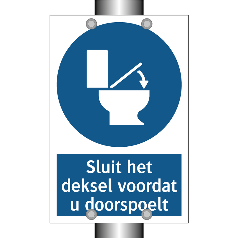 Sluit het deksel voordat u doorspoelt & Sluit het deksel voordat u doorspoelt