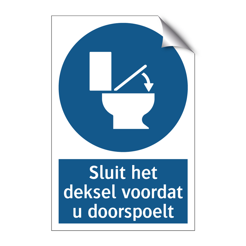 Sluit het deksel voordat u doorspoelt & Sluit het deksel voordat u doorspoelt