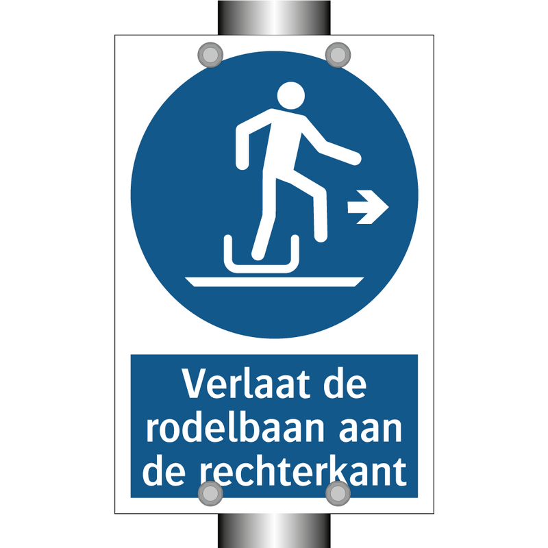 Verlaat de rodelbaan aan de rechterkant & Verlaat de rodelbaan aan de rechterkant