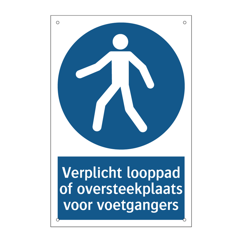 Verplicht looppad of oversteekplaats voor voetgangers