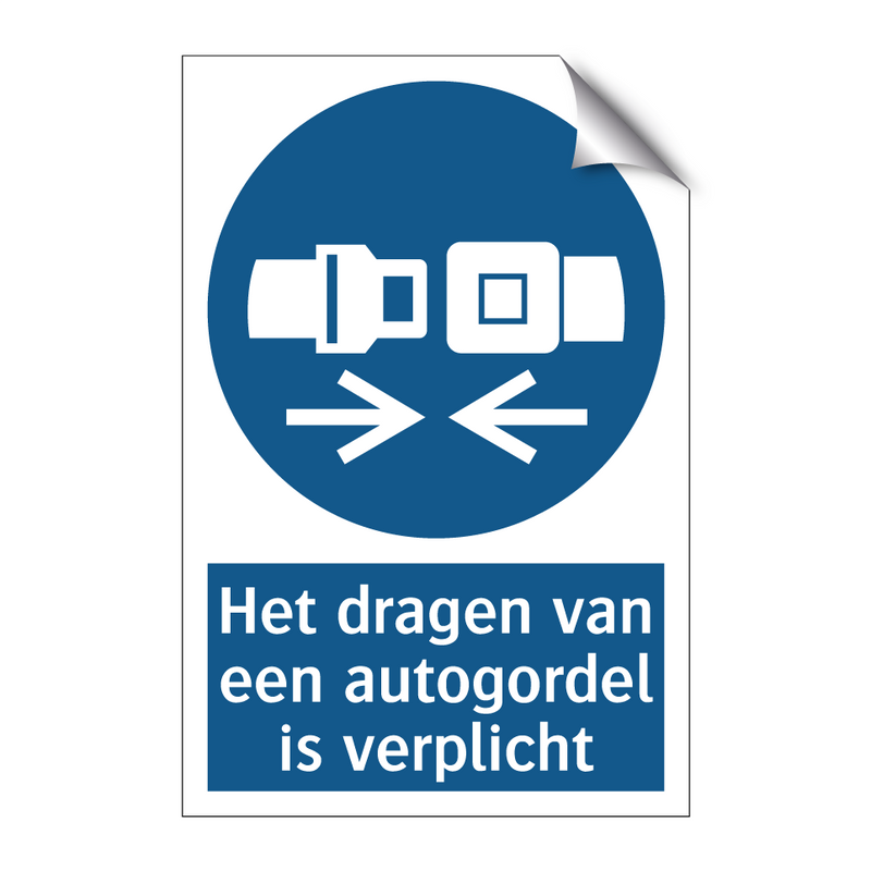 Het dragen van een autogordel is verplicht & Het dragen van een autogordel is verplicht