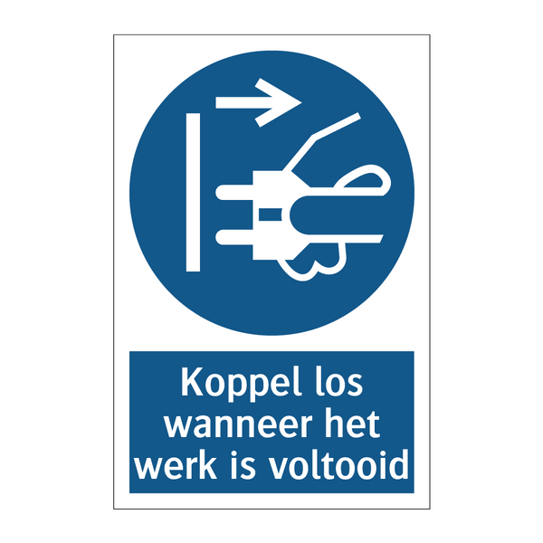 Koppel los wanneer het werk is voltooid & Koppel los wanneer het werk is voltooid