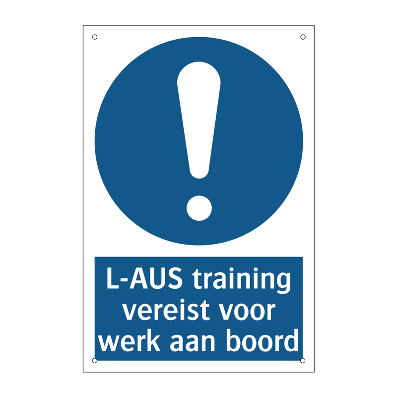 L-AUS training vereist voor werk aan boord & L-AUS training vereist voor werk aan boord