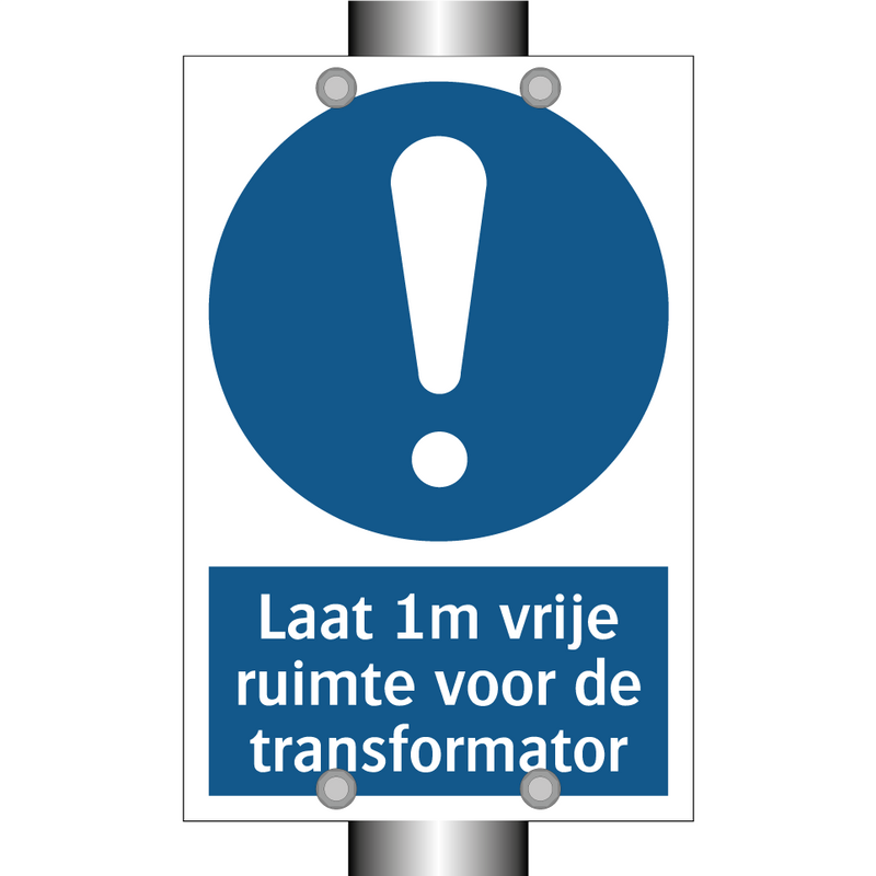 Laat 1m vrije ruimte voor de transformator & Laat 1m vrije ruimte voor de transformator