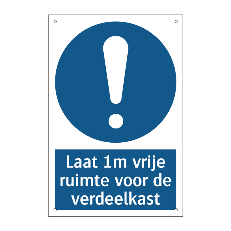 Laat 1m vrije ruimte voor de verdeelkast & Laat 1m vrije ruimte voor de verdeelkast