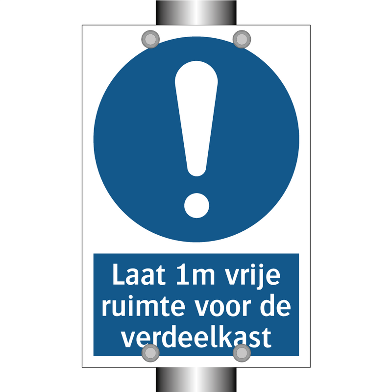 Laat 1m vrije ruimte voor de verdeelkast & Laat 1m vrije ruimte voor de verdeelkast