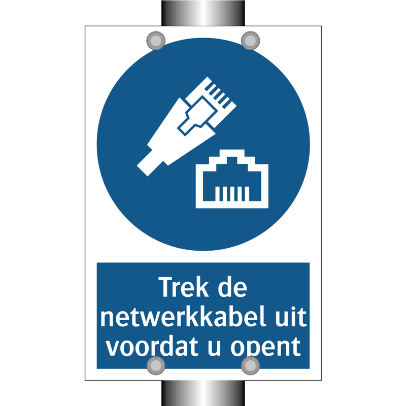 Trek de netwerkkabel uit voordat u opent & Trek de netwerkkabel uit voordat u opent