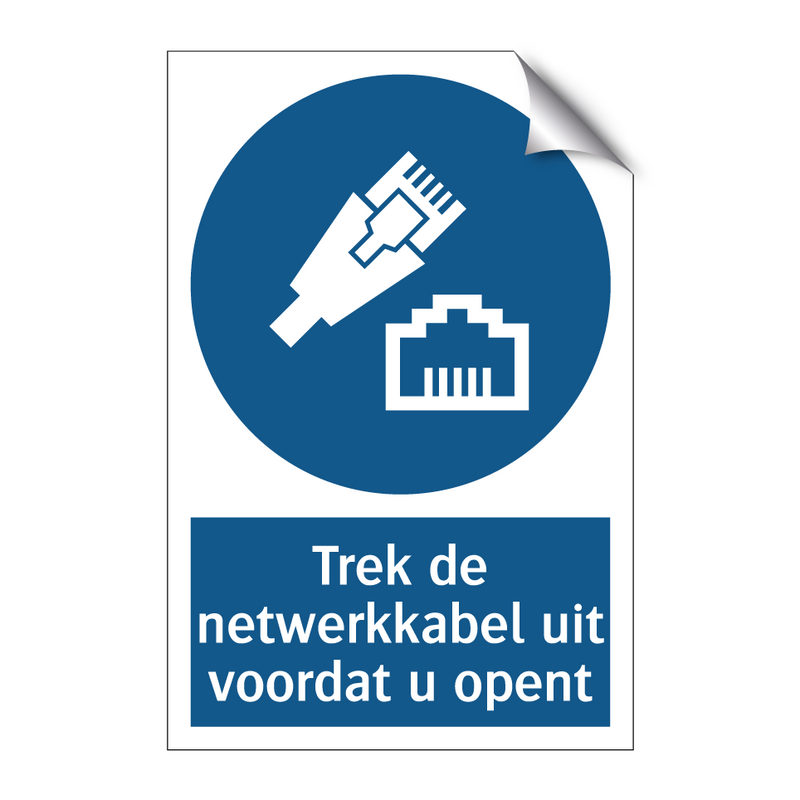 Trek de netwerkkabel uit voordat u opent & Trek de netwerkkabel uit voordat u opent