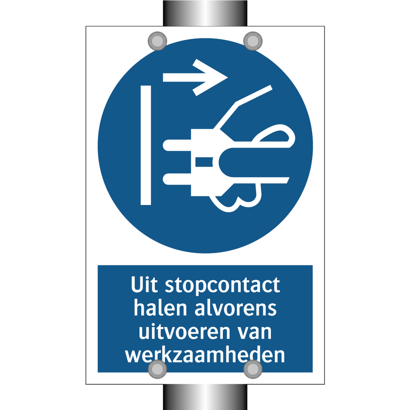 Uit stopcontact halen alvorens uitvoeren van werkzaamheden