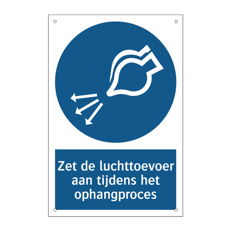 Zet de luchttoevoer aan tijdens het ophangproces & Zet de luchttoevoer aan tijdens het ophangproces